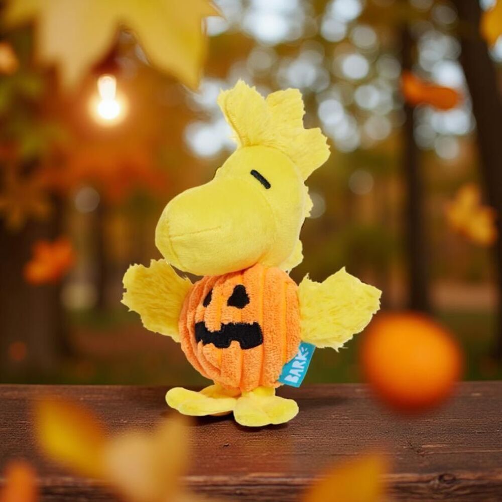 NEW Bark Box Plush Woodstock Halloween Trick or Tweet Crinkle Thrasher Toy S/M